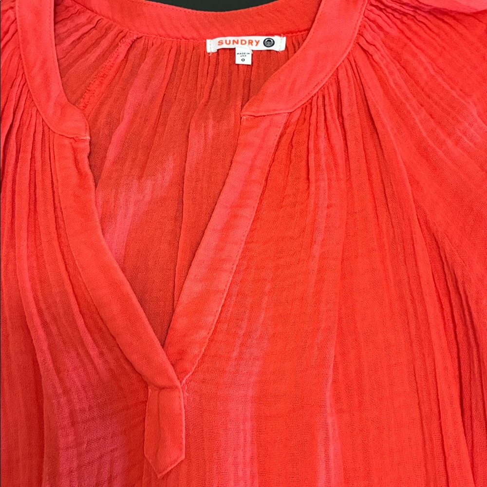 NWOT Sundry Vibrant Red Midi Dress, Size 0 - Picture 8 of 8